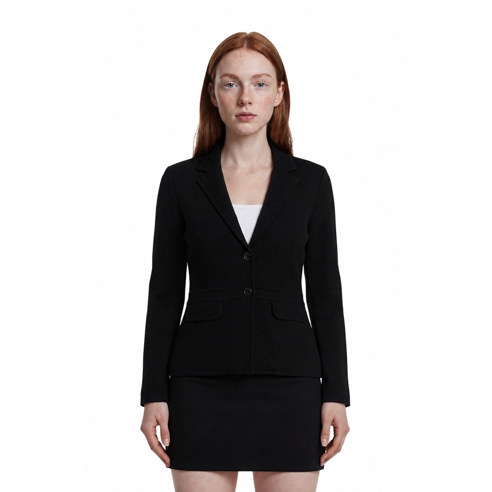 Talbots Knit Cardigan Sweater Blazer Women's Size Small Black Merino Wool Jacket